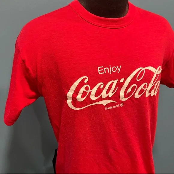 Vintage Enjoy Coca-Cola Classic Red Single Stitch T Shirt Original Sz L - Picture 2 of 9